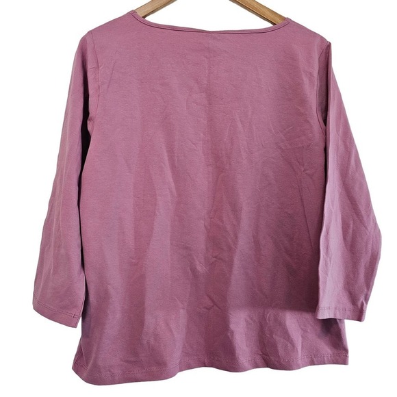 Vintage JM Collection Blouse Womens Large Pink Lace Floral Stretch Soft Casual - Picture 2 of 8